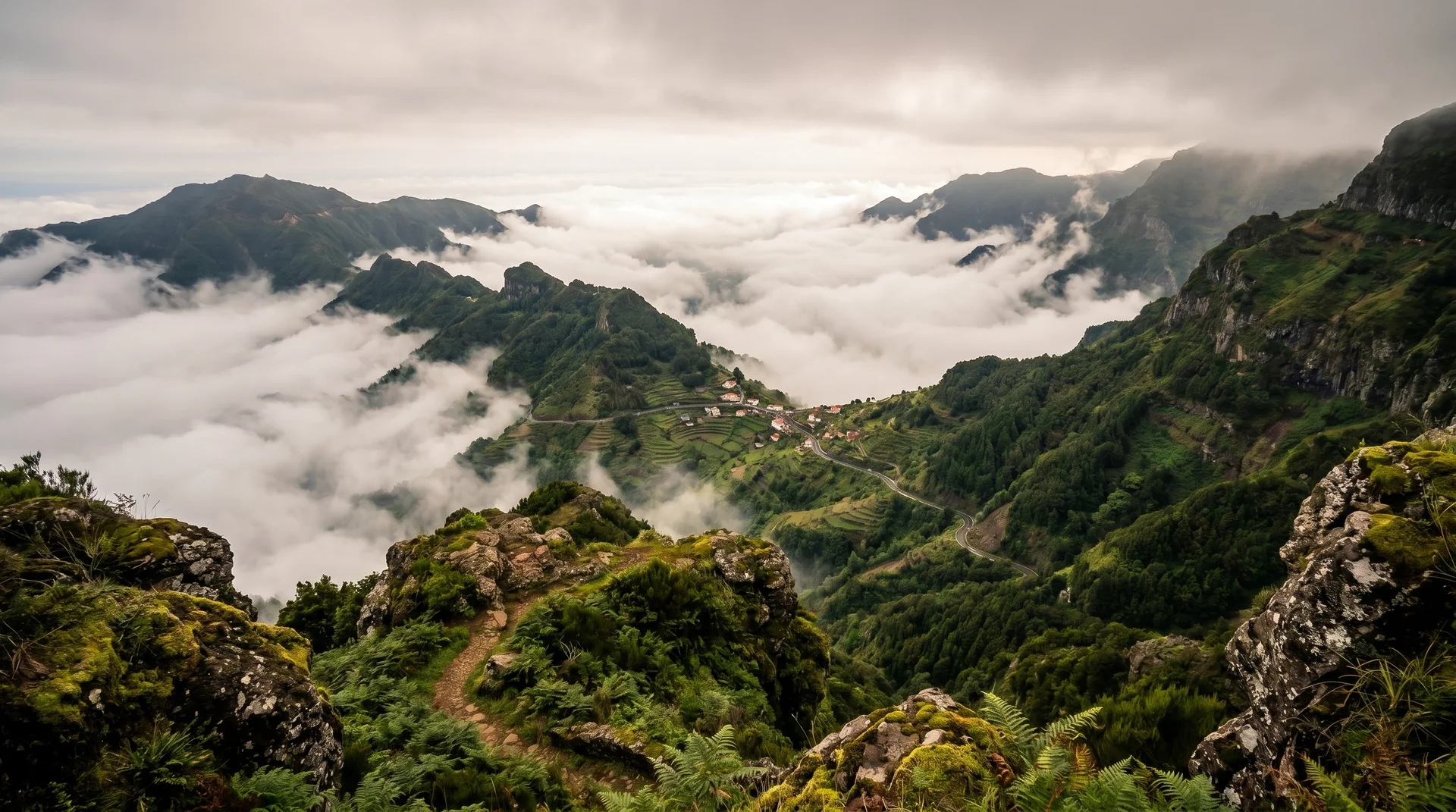 Panoramic viewpoint accessible by car in Madeira