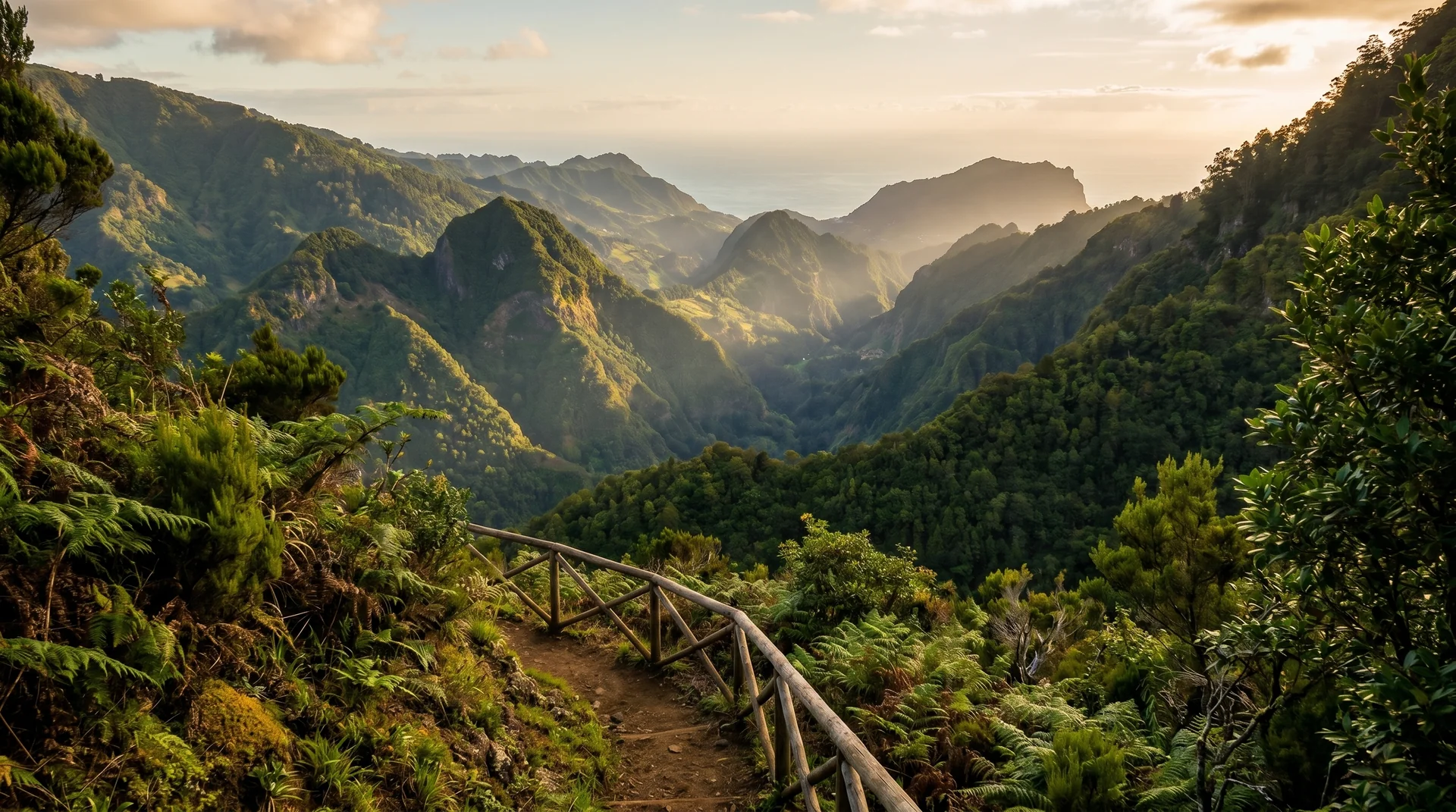 Ribeira da Metade valley panorama from Portela, northeast Madeira