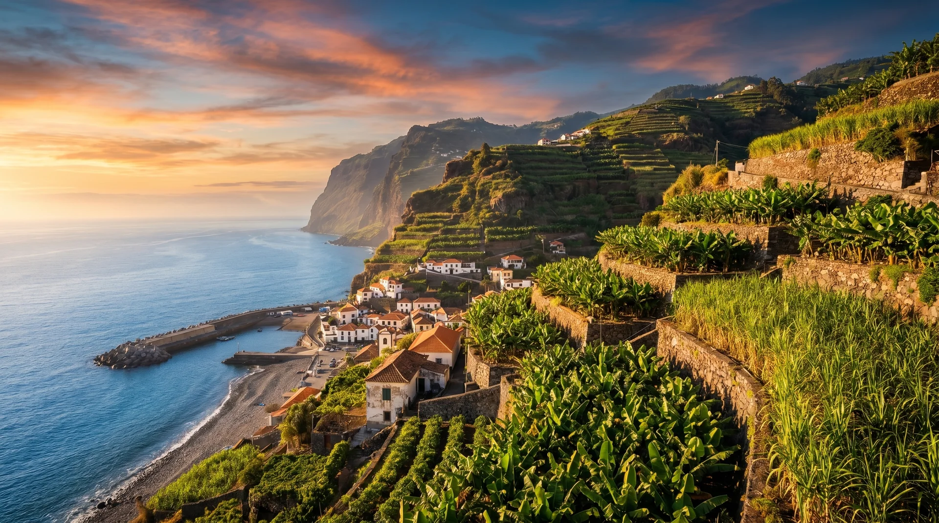Southwest coast terraced hillside near Ponta do Sol, Madeira